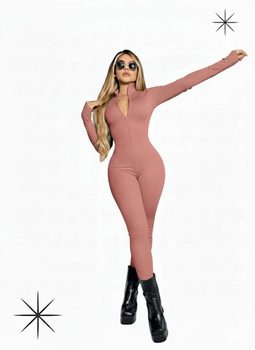 Vista 3 de ENTERIZO CIERRE MANGA LARGA - COLOR: GRIS